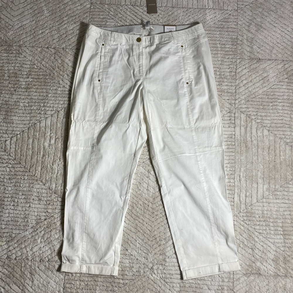 Chicos the ultimate fit flatter slim lengthens casual cotton ankle Size 3